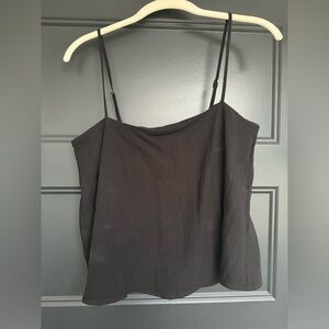 Z Supply black and cream cropped linen tank top. Small